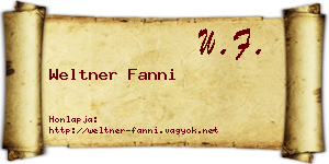 Weltner Fanni névjegykártya