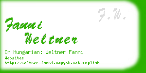 fanni weltner business card